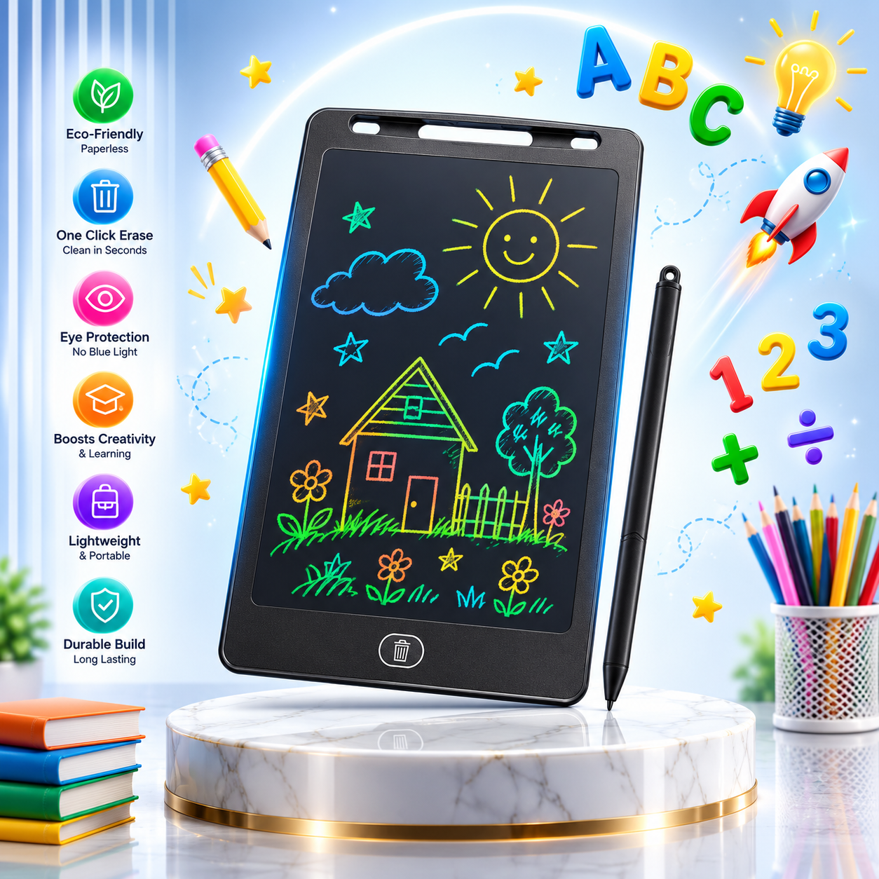 KidsPro™ 8.5-Inch Electronic LCD Writing Tablet & Drawing Pad for Kids & Office Use