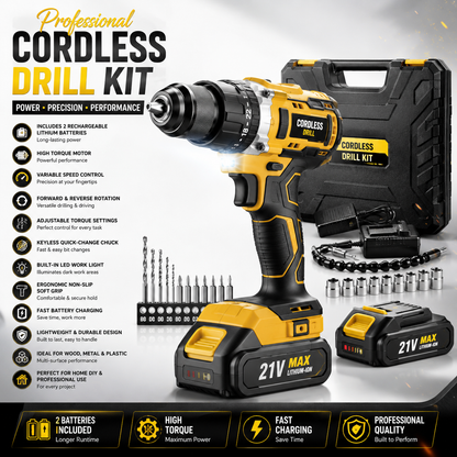 Professional Rechargeable Drill Machine - Dual Battery Kit