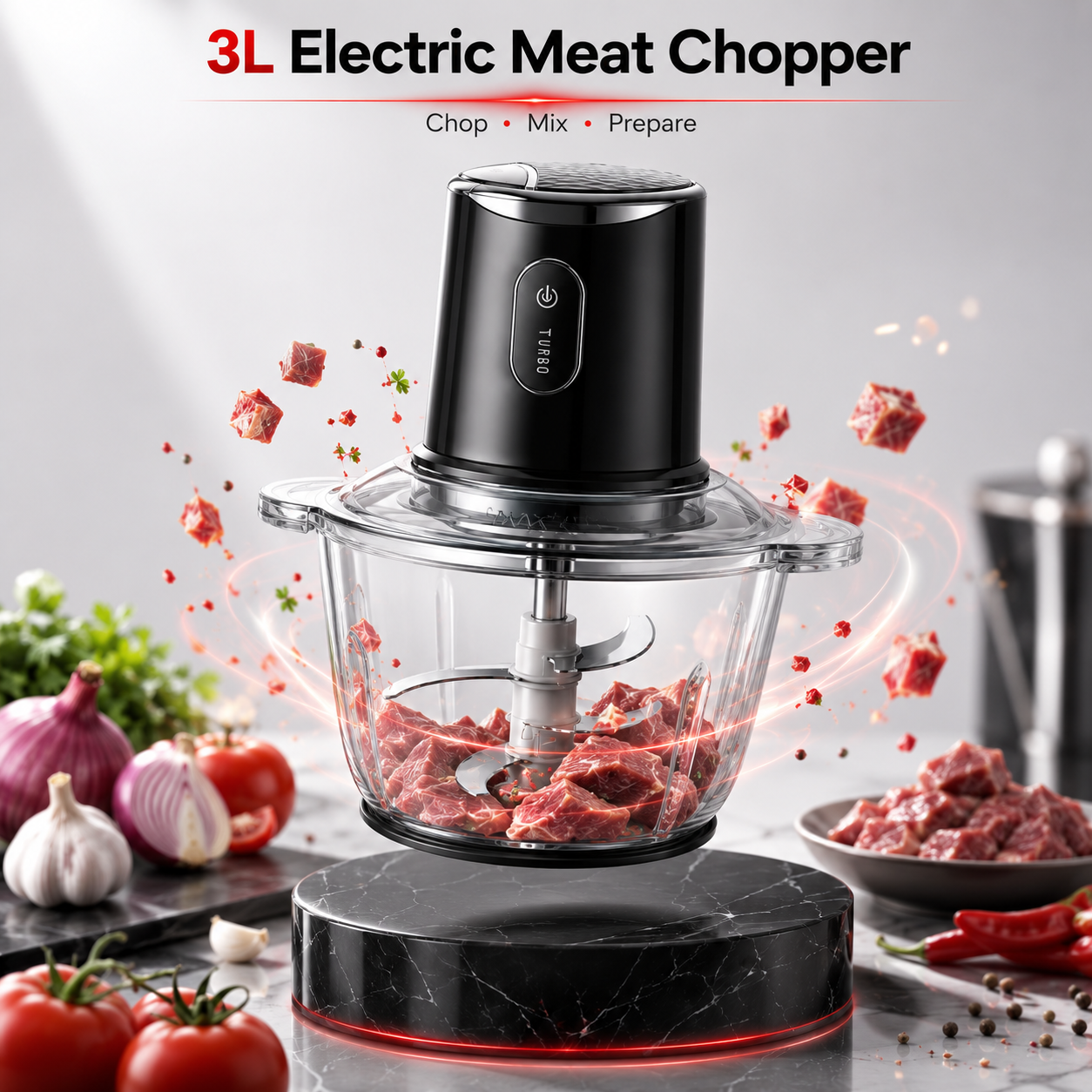Premium 3L Electric Meat Grinder - 4 Blade Precision Chopper