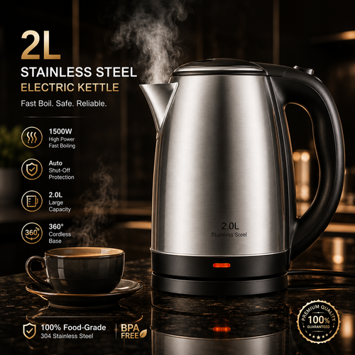 2L Electric Kettle Stainless Steel