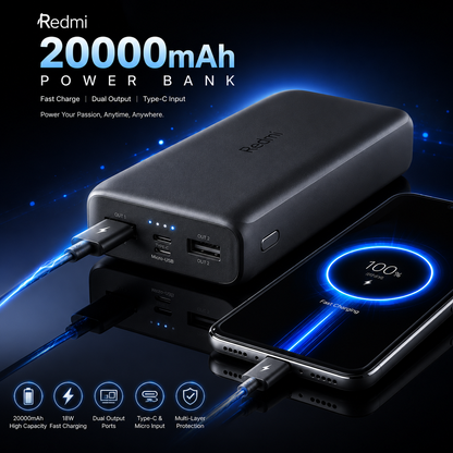 Xiaomi Redmi 20000mAh Portable Power Bank