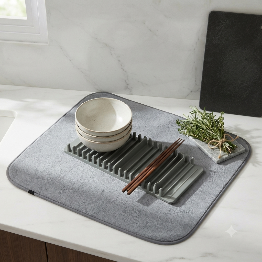 Premium Multipurpose Dish Drying Mat & Rack | Upgrade your EVERY DAY