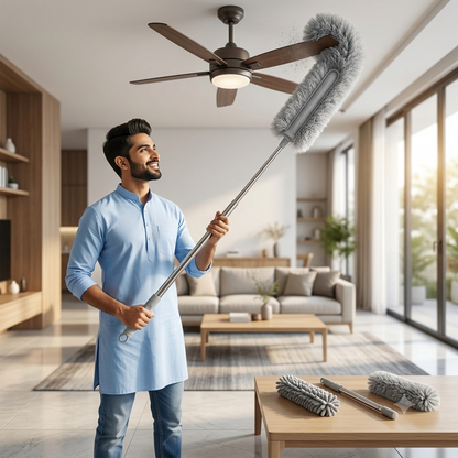Zaroorat.online™ Multi-functional Extendable Microfiber Duster Set with Bendable Head
