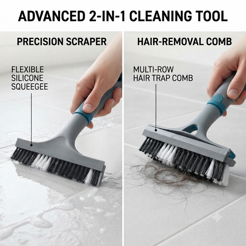 2-in-1 Mop and Brush Scraper Cleaning Tool