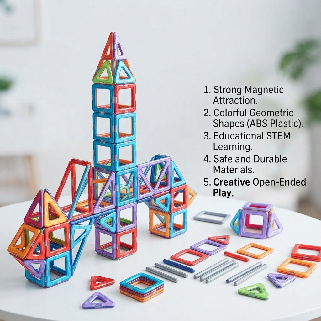 MagTiles Pro - Ultimate 3D Magnetic Construction Building Set for Kids & STEM Learning