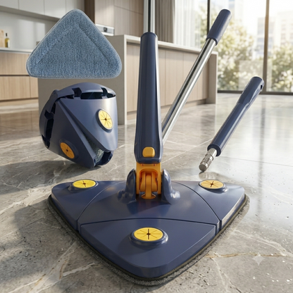 Zaroorat.online™ 360° Rotating Triangle Cleaning Mop with Self-Wringing Mechanism